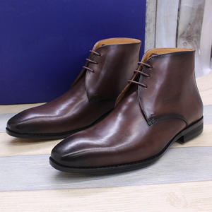 Livraison directe chaussures de mariage formelles en cuir véritable pour hommes bottes à lacets antidérapantes respirantes hauteur de bottes Midi - Product Image 5