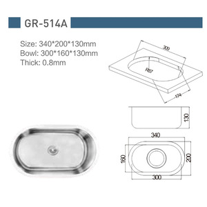 Fregadero de Acero Inoxidable GR-514A para Autocaravanas y Yates, 340*200*130 mm, Accesorios Interiores - Product Image 4