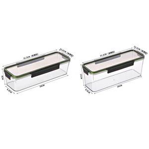 Boîte de rangement rectangulaire hermétique pour nouilles, pâtes et autres aliments secs, qualité alimentaire, avec couvercle à clip. - Product Image 5