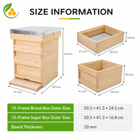 Premium Britisches Nationales Holz-Bienenstock-Komplettset: Künstlerfutterkasten & Überkasten-Kit mit verzinktem Deckel – Imkereibedarf