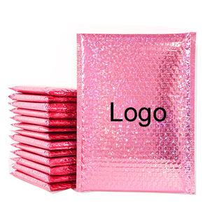 Sobres de Plástico Metalizado con Logotipo Impreso Personalizado, Bolsa de Correo Acolchada de Burbujas de Polipropileno en Color Oro Rosa - Product Image 1