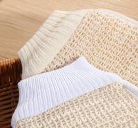 Gants de bain en coton de chanvre biodégradable avec logo personnalisé, exfoliant de douche en jute et coton, éponges et brosses de bain en loofah