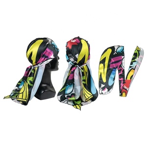 <span class=keywords><strong>Durag</strong></span> en satin de haute qualité avec logo personnalisé, <span class=keywords><strong>motif</strong></span> imprimé, soyeux, en gros, pour hommes - Product Image 1