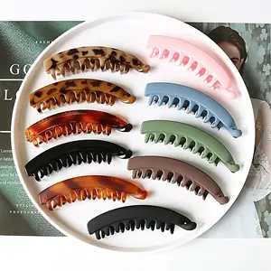 Classic Matte Solid Colors Above 10cm Plastic Banana Clips For Thick And Thin Hair