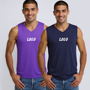 Nouvel ensemble short été 2026 personnalisé avec LOGO – Survêtement sport décontracté pour homme : short et débardeur sans manches couleur unie, ensemble deux pièces - Product Image 1