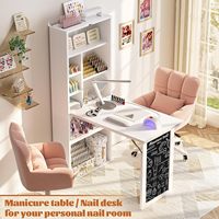 Bureau pliant convertible avec prises intégrées, idéal pour petits espaces, bureau à domicile, salle d'artisanat, poste de travail multifonctionnel avec tableau noir escamotable