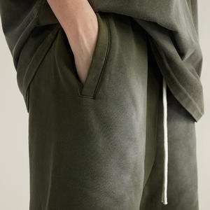 กางเกงวิ่งออกกำลังกายของผู้ชายผ้าฝ้ายเทอร์รี่เฟรนช์ลายพัฟ3D วินเทจ100% ซีดจาง440gsm - Product Image 4