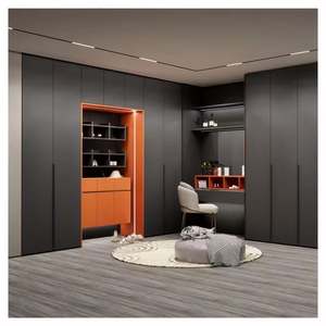 Custom Particle Board Clothes <b>Storage</b> <b>Boxes</b> Wardrobe Attractive Design <b>Large</b> Closets System with Display Doors and Accessories - Product Image 3