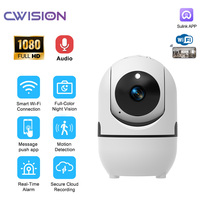 Caméra de surveillance intérieure sans fil WIFI CMOS 1080P CWISION, caméra IP domestique avec vision nocturne et audio bidirectionnel