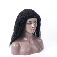 Perruque mi-tête 100 % cheveux humains bouclés crépus OEM, ligne de cheveux naturelle invisible 4A 4B 4C