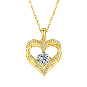 新しいデザインの幾何学模様のスターリングシルバー製カラフルなラボグロウンダイヤモンドフープペンダント、高品質ブリリアントカット、18Kゴールドメッキ - Product Image 4