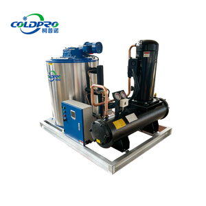 Промышленная льдогенераторная установка для производства чешуйчатого льда с высокой стабильностью, компрессором COLDPRO, ПЛК, корпусом из нержавеющей стали, 380В, производительность 150 кг льда, с бункером для хранения. - Product Image 1