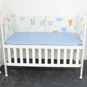 Azul estampado Animal plegable de 100% algodón orgánico del bebé cama vivero Babi cuna ropa de cama conjunto - Product Image 3