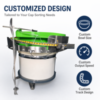 Alimentateur vibrant professionnel ZETON de haute précision et haute qualité, personnalisé pour l'automatisation des bouchons de bouteilles – Fabricant américain