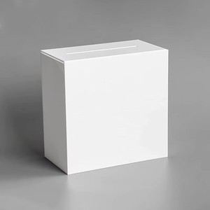 Scatola in Acrilico Bianco, Contenitore Vuoto Fai-da-Te per Matrimoni, Decorazioni per Ricevimenti, Urna Elettorale, Ricordo per Feste - Product Image 6