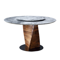 Table à manger ronde en marbre moderne ensemble 4 chaises