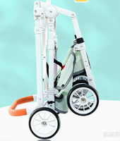 Poussette pour animaux de compagnie 3-en-1 en aluminium détachable avec hauteur de poignée réglable, 4 roues, pliable, sac en maille lavable pour chats et chiens