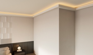 Bande lumineuse indirecte à LED <span class=keywords><strong>Corniche</strong></span> décorative en mousse polyuréthane <span class=keywords><strong>pour</strong></span> plafond d'angle Moulures murales en couronne - Product Image 2
