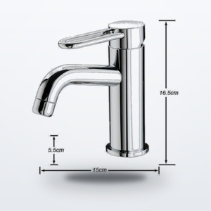 Grifo mezclador de cocina cromado de caño bajo para fregadero, montado en encimera, venta al por mayor del fabricante - Product Image 3