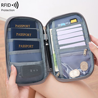 Portefeuille de voyage grande capacité avec porte-stylo et protection RFID pour passeports et documents familiaux