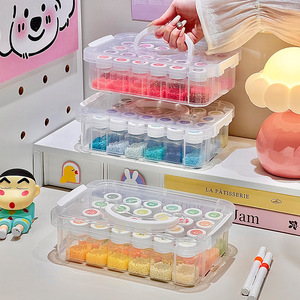Perler Bead Storage <b>Box</b> 54 Color Transparent <b>Large</b> Capacity Rectangular With Lid For Craft Organization - Product Image 2