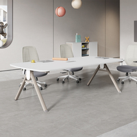Table de conférence de bureau moderne et durable pour 6 à 12 personnes, utilisation hôtelière, table de négociation en panneaux de bois, table de salle de réunion, fourniture d'usine