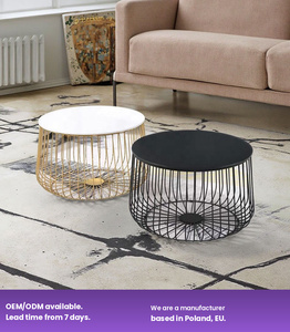 Meubles de salle à manger, table de base à structure métallique, table basse moderne ronde d'intérieur en MDF pour salle d'attente et cuisine - Product Image 4