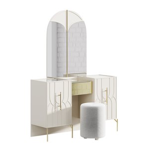 Ensemble de meubles de chambre Alina : lit, armoire, coiffeuse avec grand miroir, ensemble de chambre WOODEX - Product Image 4