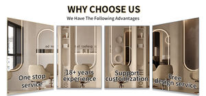 Muebles de salón de uñas de moda Mostrador de exhibición de uñas Rosa Tienda completa Salón de belleza personalizado Estación de barra de uñas Diseño de interiores - Product Image 6