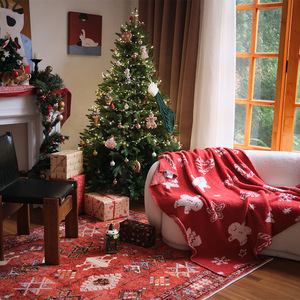 Manta de Sofá de Terciopelo con Diseño Navideño, 130x160cm, Tejida, Rectangular, para Uso en Invierno, Color Kuris - Product Image 1
