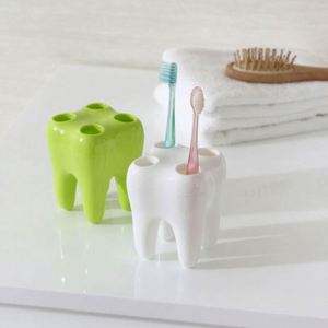 Toothbrush Holder Stand With Multiple Holes, <b>Creative</b> Cartoon Teeth Toothbrush Rack, PS Plastic Bathroom Promotional <b>Gift</b> - Product Image 2