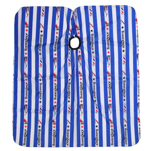 Capa de peluquería con estampado de rayas azules y blancas para uso en salón de belleza - Product Image 2
