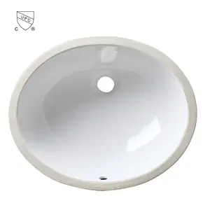 cUPC oval basin shape and without faucet feature undermount installation type porcelain hand wash basin 1613