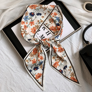 <span class=keywords><strong>Foulard</strong></span> alla Moda <span class=keywords><strong>Nero</strong></span> 145X13CM, Sciarpa Sottile in <span class=keywords><strong>Seta</strong></span> per Donne - Product Image 4