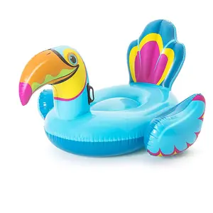Yaz su açık eğlence plaj şişme toucan ride-on havuz şamandıra yetişkinler için