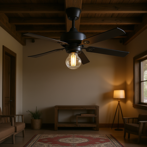 Ventilateur de plafond industriel encastré 20 pouces, 7 pales en ABS, moteur DC, télécommande avec lumière, style ferme compacte - Product Image 2