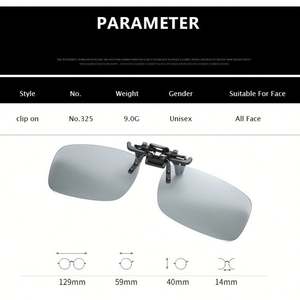 Gafas de Sol con Clip Polarizadas Fotocromáticas con Protección UV400 para Conducir, para Hombre y Mujer, con Logotipo Personalizado de Alta Calidad, para Miopía - Product Image 6