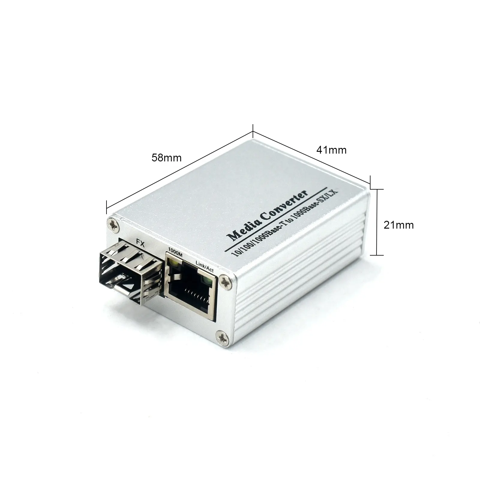 Wanglink Mini 1,25G SFP Convertidor de medios de fibra óptica a Ethernet 20KM(58*41*22mm)
