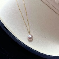 Mizzen Collier ras du cou en argent 925 avec pendentif en perle d'eau douce naturelle pour femme, rose, violet, blanc