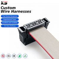 Kabel datar PVC abu-abu bertingkat 100mm 16-pin konektor SDC pitch 0.635 30AWG UL20674 OEM untuk komputer, sepeda motor, dan produk elektrikal
