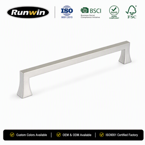 Modern Square Brushed Nickel Aluminum Alloy Cabinet Handles for Kitchen Drawer Pull Wardrobe <strong>Doors</strong> 160 192 256 305mm CC Distance - Product Image 1