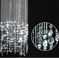 Rideau de perles en cristal argenté de luxe avec paillettes en disques acryliques pour décoration suspendue de plafond de scène de mariage, rideau scintillant