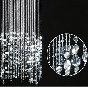 <span class=keywords><strong>Tenda</strong></span> di Perline in Cristallo Argentato di Lusso <span class=keywords><strong>con</strong></span> Paillettes in Acrilico, Decorazione Scintillante per Soffitto e Palco Matrimoniale - Product Image 4
