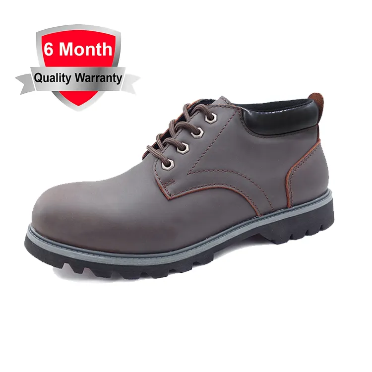 Rubber goodyear welted full grain cow leather safety shoes waterproof Anti-puncture work boots