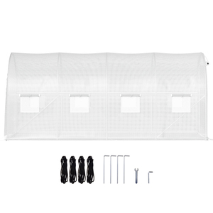 Invernadero de malla de PE blanca con estructura metálica, impermeable y de fácil montaje para cultivo en exteriores. - Product Image 2