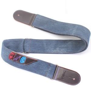 Vente en gros de <span class=keywords><strong>sangle</strong></span> de <span class=keywords><strong>guitare</strong></span> en tissu oxford denim <span class=keywords><strong>vintage</strong></span> de haute qualité avec fentes pour médiators - Product Image 4