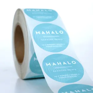 Impresión de etiquetas con logotipo personalizado, Rollo redondo circular de papel de plástico, impermeable, Cosméticos sintéticos, embalaje de botellas
