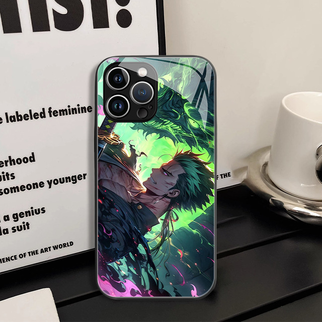 9 Design High Quality Anime Roronoa Zoro in Nika Stauts Glass Back Cover Mobile Phone Cases for Mobile Phone