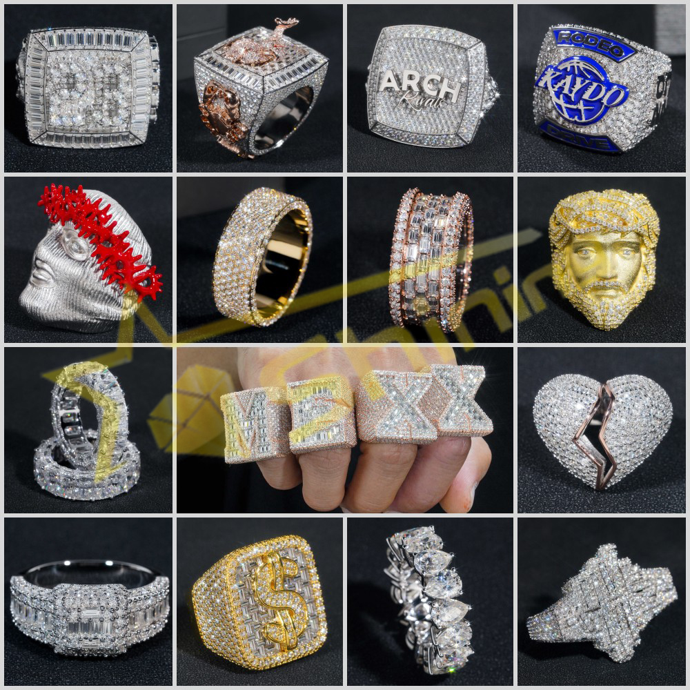 Drop Shipping 925 Silver 18K Gold Plated Hip Hop Jewelry New