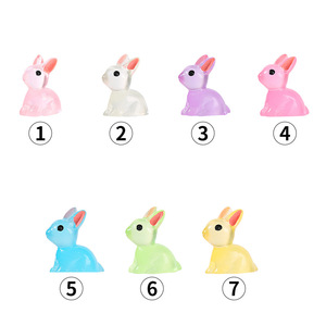 Glow In The Dark Rabbit Miniature <b>Ornament</b> Resin Figurine For Bedroom <b>Easter</b> Decor Multi Piece Package Modern Design - Product Image 2